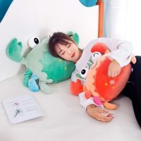 Chăn gối văn phòng con cua kèm mền 3 trong 1, gấu bông hình con cua, thú nhồi bông cua kèm chăn an toàn cho bé