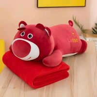 Chăn gối văn phòng gấu bông gấu lotso đỏ siêu đáng yêu 2in1(#Gối_Chăn)