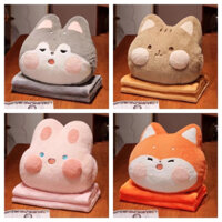 Chăn gối văn phòng Gối ngủ văn phòng nhiều mẫu Gối kèm chăn du lịch, gối kèm mền đáng yêu