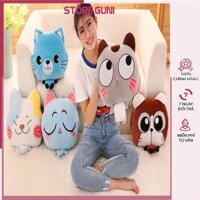 Chăn Gối Văn Phòng hình thú đáng yêu 3in1 kích thước mền 1m1*1m6 Bộ Chăn Văn Phòng vải nhung mềm mịn tiện ích