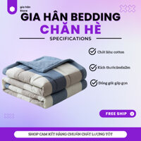 Chăn hè chần bông đắp 2 mặt - mền ngủ cotton 1.6x2m
