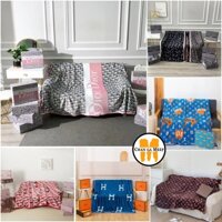Chăn hè siêu mát, chăn vải nhung mịn mượt, che ghế decor, in thương hiệu
