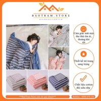 Chăn hè thu cotton đũi kẻ sọc Muji Nhật Bản-Chăn đắp siêu mềm mịn siêu thấm hút mồ hôi