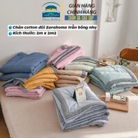 Chăn hè trần bông cotton đũi người lớn chăn zara home văn phòng máy bay 2mx2m2 điều hòa mỏng - Otama Bedding