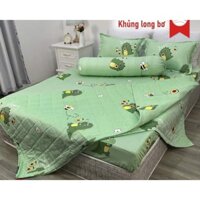 Chăn hè trần bông,mền hè thu mỏng có thể đắp văn phòng, du lịch,chất liệu cotton poly thông thoáng-mẫu khủng long bơ