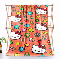 Chăn Hello Kitty Siêu Mềm Flannel Mềm Mại Sang Trọng Ấm Áp Di Động Sofa Giường Chăn