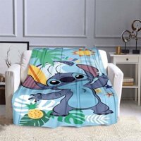 Chăn in hình 3D Stitch Chăn lông cừu Flannel dễ thương Khăn mặt mềm mại và mềm mại ấm áp Chăn lông cừu có thể được sử dụng làm giường sofa / chăn sofa 180X230 CM
