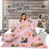 Chăn in theo yêu cầu - Có nhận thiết kế hoàn toàn theo ý khách (Chăn lông cừu 2 lớp)