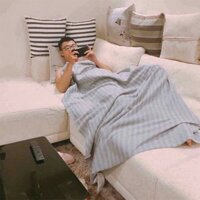 Chăn kẻ Ikea siêu nhẹ | Chăn đắp văn phòng, chăn du lịch