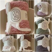 Chăn Len Lông Cừu TAFURONG, Chăn Lông Cừu Vặn Thừng Siêu Ấm Kích Thước 2mx2m3 Nặng 2,6kg