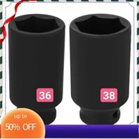 Chân Lỗ 1/2 gắn trực tiếp máy bắn Bulong máy mở bulong Đầu Tuýp Khẩu Sâu Lòng Mở Lồng Máy Giặt Sezi 36-38 Dài 7,8cm