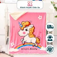 Chăn Lông Cừu 2 Lớp Cho Bé Đi Học Chăn Tuyết Disney Giữ Ấm Mùa Đông Cho Bé Kích Thước 1m1x1m4