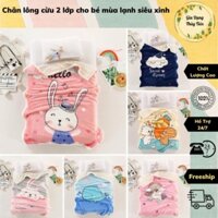 Chăn lông cừu 2 lớp cho bé mùa lạnh siêu xinh