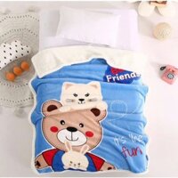 Chăn Lông Cừu 2 Lớp Cho Bé Loại Dày 110x130cm C01