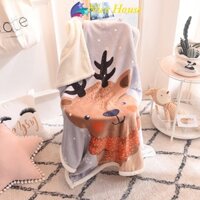 Chăn lông cừu 2 lớp loại dày cho bé, chăn cho bé đi lớp, chăn đi học, chăn trẻ em, chăn cừu Size 1m4 x 1m_ Nice House