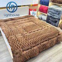 Chăn lông cừu chăn mùa đông coco nặng 3 kg in hoa trà siêu sang trọng dày dặn ấm áp chăn đại hàn