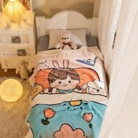 Chăn lông cừu cho bé siêu mềm mịn nhiều họa tiết dễ thương, kích thước 100x135cm, chăn mùa thu đông