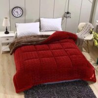 Chăn Lông Cừu Chữ Vạn, Chăn Chữ Vạn Vỏ Lông Cừu Kim Sa - Ruột Bông Tằm Trắng Kích Thước 2m3 x 2m