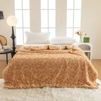 Chăn lông cừu da báo sang chảnh, Chất lượng lông cừu cao cấp , mềm mại đàn hồi siêu nhẹ nhưng vô cùng ấm áp