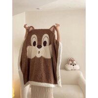 Chăn Lông Cừu Disney KT 1m5x2m Nặng 1.5 Kg Tặng Kèm Gối Bông Cùng Bộ