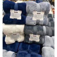 Chăn lông cừu Mỹ KIRKLAND Queen Plush Blanket 248 x 233cm
