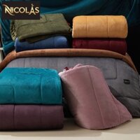 Chăn lông cừu pháp Nicoslas chính hãng 3 lớp mềm nhẹ ấm kích thước 2m2x2m4