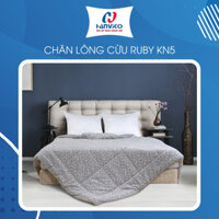 Chăn Lông Cừu Ruby - KN5 Màu Xám Hoạ Tiết Hoa Trắng Kích Thước Lớn Thoải Mái Ấm Áp Khi Sử Dụng