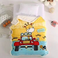 Chăn Lông Cừu Trẻ Em Thu Đông, Chăn Cho Bé Đi Học Kích Thước 1m x 1m4, Siêu Mềm Mịn, Dày Ấm, Nhiều Họa Tiết Dễ Thương