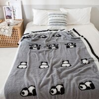Chăn Lông Gấu Trúc Dày/Thảm Đơn Dễ Thương/Sofa Dày Dặn Thảm Ngủ Trưa Văn Phòng/Hai Lớp Mềm Mại Lưỡng Dụng