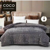Chăn Lông Thỏ COCO IKEAofficial 2m3x2m Siêu Ấm Đại Hàn nặng 3,8-4kg mẫu hot trend 2024