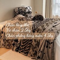 CHĂN LÔNG THỎ IN HOA CAO CẤP, VỎ CHĂN 2.5KG MỀM MẠI ẤP ÁP