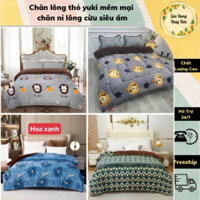 Chăn lông thỏ yuki mềm mại chăn nỉ lông cừu siêu ấm
