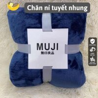 Chăn Lông Tuyết Nhung Mujii Thu Đông - Kích Thước 2mx2m3 nặng 1,7kg Siêu Mềm Mịn, Chăn Đắp Văn Phòng