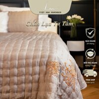 Chăn Lụa Tơ Tằm Thủ Công Thêu Tay Hoa Cúc Đại Đóa - LesuSilk hàng chính hãng