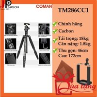 CHÂN MÁY ẢNH COMAN TM286CC1, CARBON + QÙA TẶNG