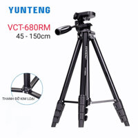 Chân máy ảnh Tripod   YUNTENG chuyên dụng VCT-680RM tích hợp nhiều tích năng chính hãng (Tặng kẹp điện thoại)