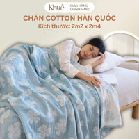 Chăn mền cotton Hàn Quốc gòn lông vũ kt lớn 2m2 x 2m4 mát lạnh, sử dụng bền lâu hoạ tiết thú