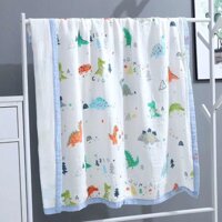 Chăn Mền Eden 6 Lớp Đa Năng Cho Bé 120x120cm - Viền Xanh Dương