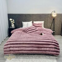 Chăn mền mùa đông, chăn dày đại hàn, chăn lông cáo Lasante Celine Hồng Tây 2 mặt