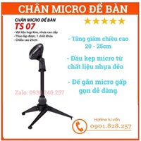 Chân micro để bàn TS-07 hàng cao cấp, kiềng 3 chân gấp gọn dễ dàng - chân micro TS07