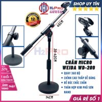 Chân Micro Đứng Để Bàn Cao Cấp Weida Wd209 Cao Tối Đa 80Cm, Đế  Gang Đúc Chắc Chắn-Thân Hợp Kim Phủ Sơn Nano-H2Pro Audio