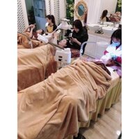 Chăn muji lông thỏ cho spa, chăn văn phòng dày ấm kt 110x200cm/900g