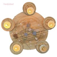 Chân nến 2 trong 1 Thiền bói toán bằng gỗ Pentagram cho lễ Wicca Vương quốc Anh [TrendyIsland.vn]