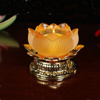 Chân nến, cốc đựng nến thờ hoa sen lưu ly vật phẩm quan trọng trên bàn thờ - 8,2cm x 6,6cm