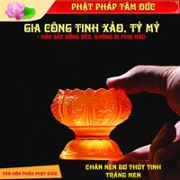 Chân Nến Lưu Ly Thuỷ Tinh Cao Cấp, Chân Nến Hoa Sen Bền Đẹp Cho Không Gian Thờ Tự Sang Trọng