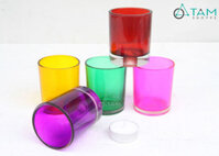 Chân nến ly thủy tinh màu trong suốt