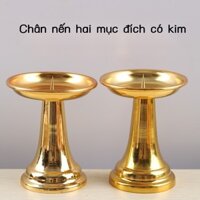 ♞,♘Chân nến nến retro hoa sen cho hộ gia đình Phật giáo nhỏ hương nến Phật đặt kim loại vàng nến hợ