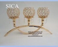 Chân nến pha lê ngang 3 chén không rũ - Mã: CN-ZT237-062