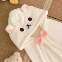 Chăn ngủ mềm mại chống ngáy [Rilakkuma] Áo choàng dễ thương ấm áp cho điều hòa, áo choàng gấu anh em gấu chị em