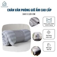 Chăn Ngủ Văn Phòng Chăn Du Lịch Giữ Ấm Màu Trơn Cho Nam Cao Cấp - Kích  Thước160cm  120cm- Hàng Chính Hãng MINIIN - Xám